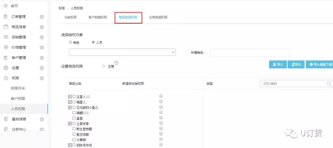 人员权限设置