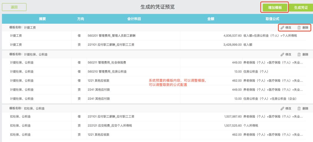 工资表生成凭证